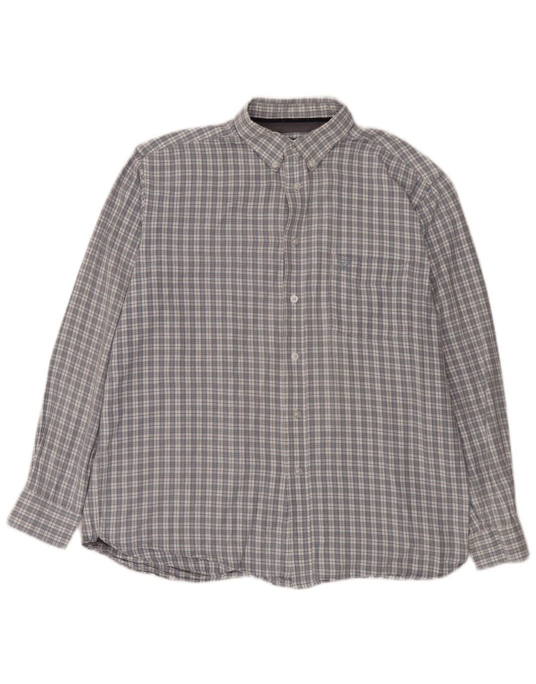 Camicia da uomo in flanella James Pringle, cotone a quadri grigi grandi