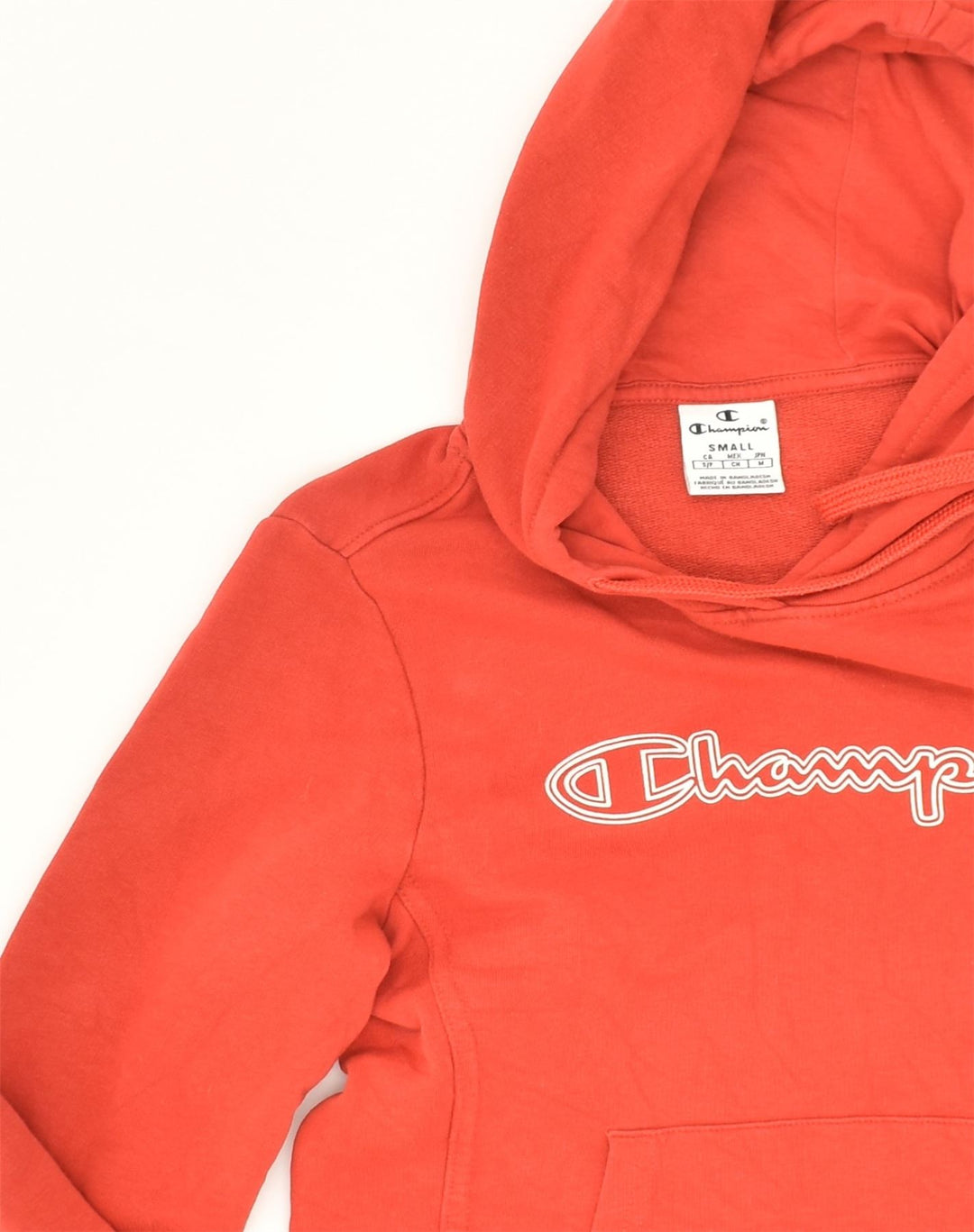 CHAMPION Mens Graphic Hoodie Jumper Small Red Cotton | Vintage Champion | Thrift | Second-Hand Champion | Used Clothing | Messina Hembry 