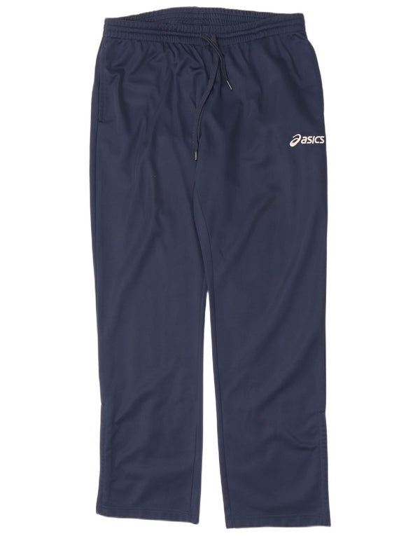 Pantaloni da tuta da uomo Asics grandi in poliestere blu navy
