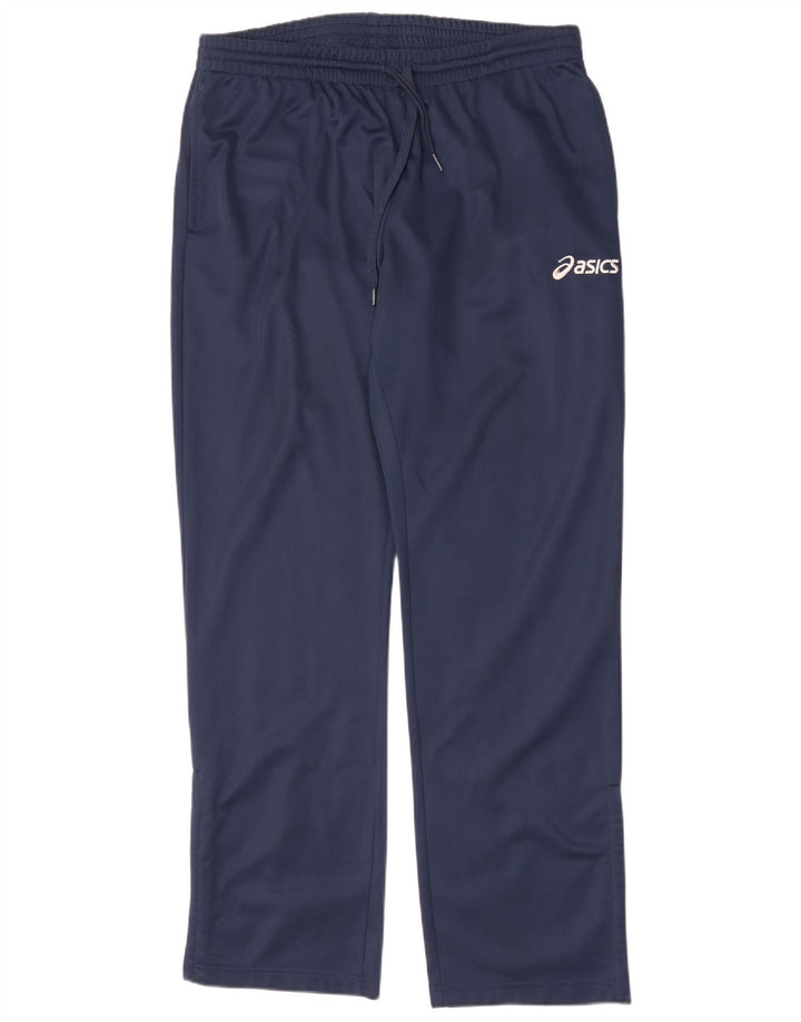 Pantaloni da tuta da uomo Asics grandi in poliestere blu navy