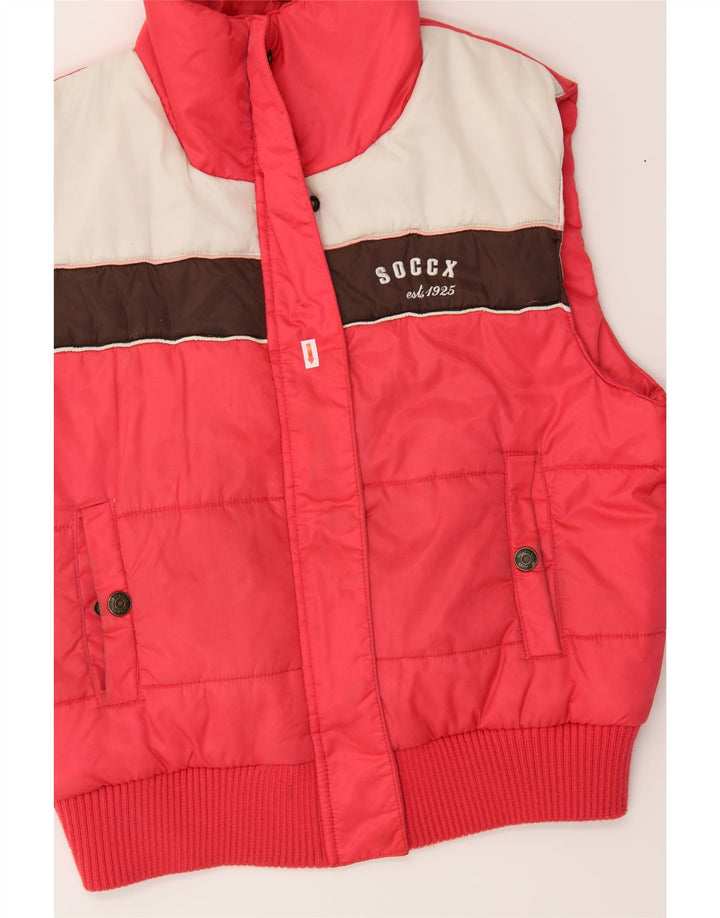 SOCCX Womens Padded Gilet UK 14 Large Red Colourblock Polyamide Vintage Soccx and Second-Hand Soccx from Messina Hembry 