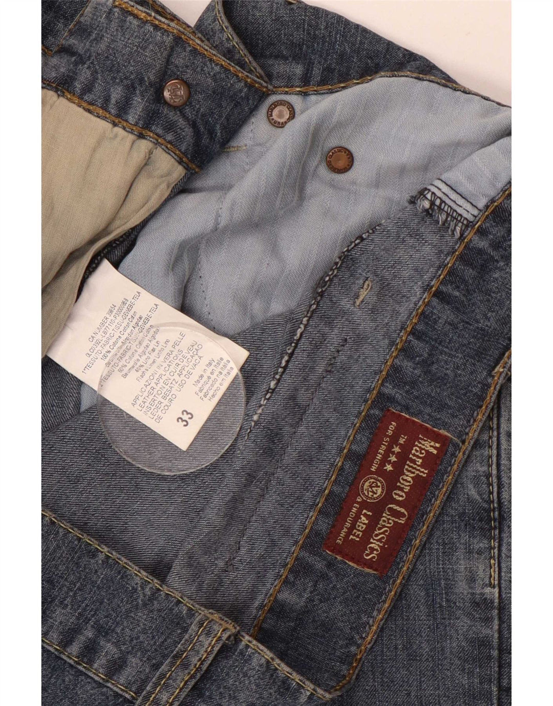 Jeans dritti da uomo Marlboro Classics W33 L32 cotone blu