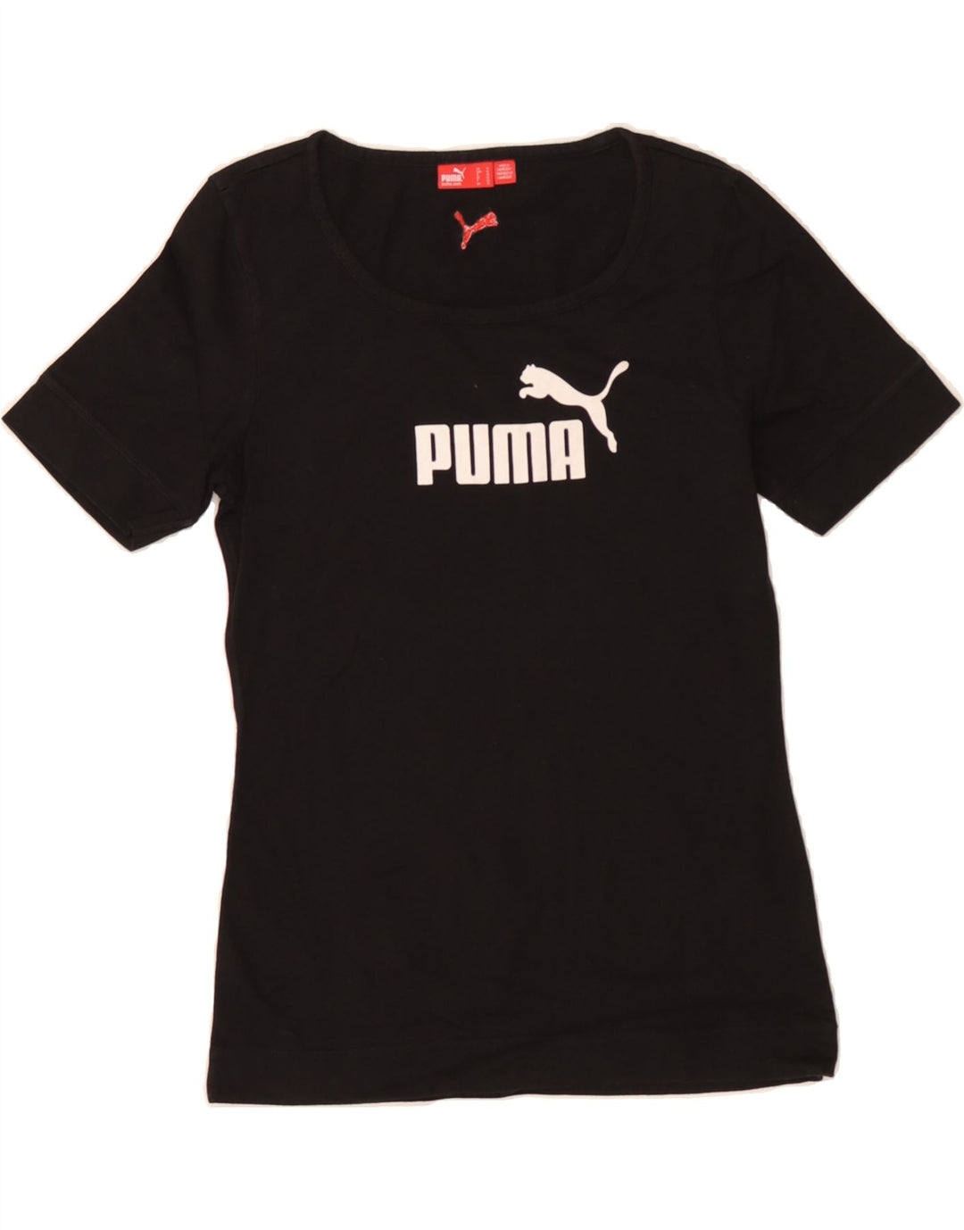 PUMA Womens Graphic T-Shirt Top UK 12 Medium Black Cotton Vintage Puma and Second-Hand Puma from Messina Hembry 
