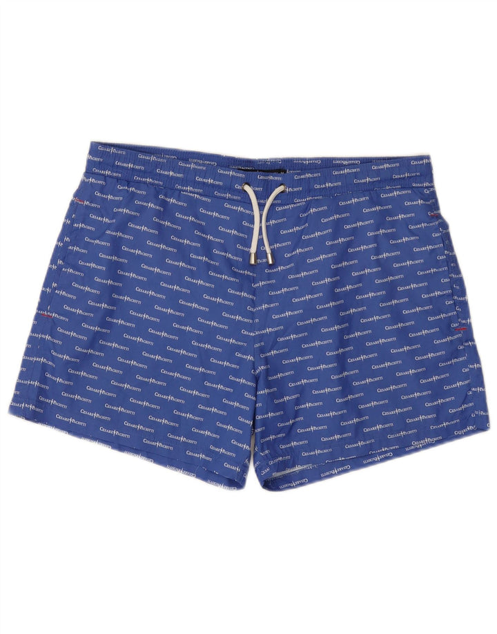 Pantaloncini da bagno grafici da uomo Cesare Paciotti in poliestere blu medio