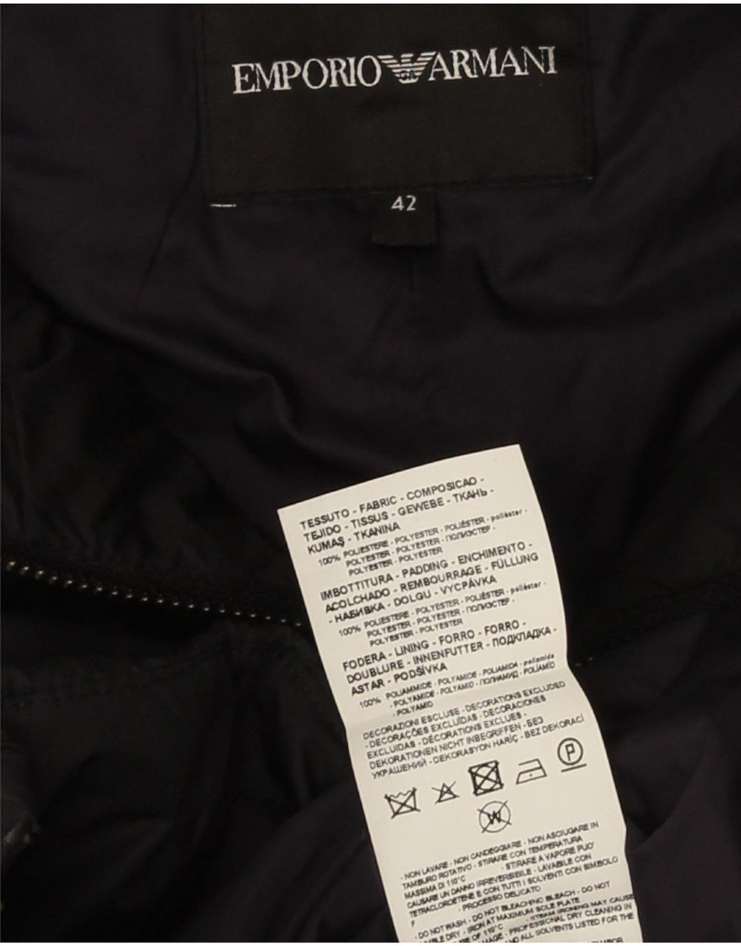 Piumino Trapuntato Donna Emporio Armani IT 42 Medio Nero Poliestere