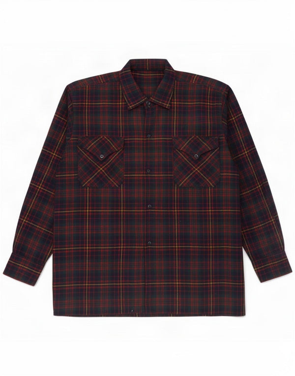 Camicia vintage da uomo in flanella grande a quadri multicolore