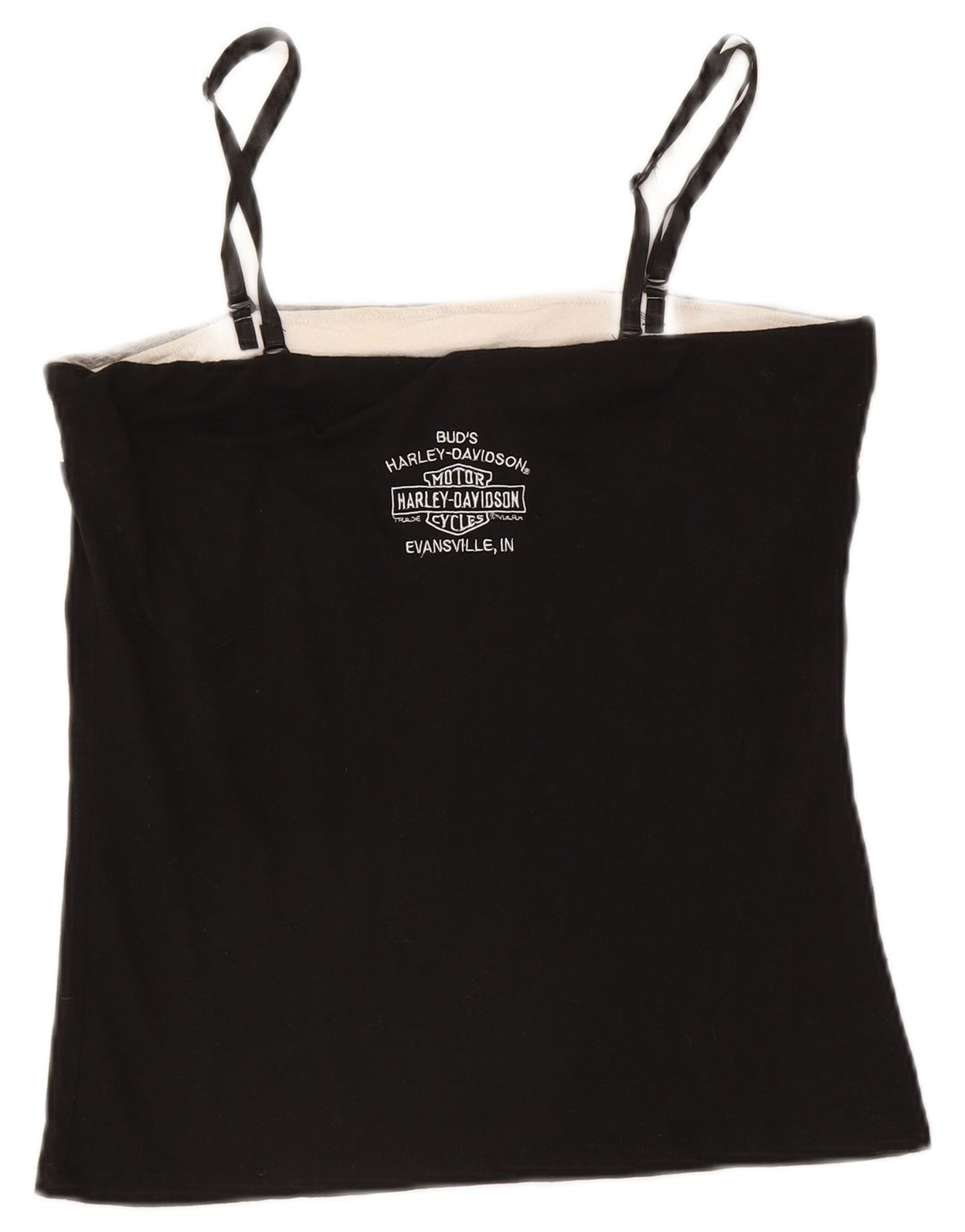 Canottiera corta grafica da donna Harley Davidson UK 14 grande cotone nero