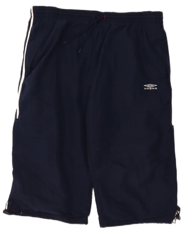 Pantaloncini sportivi Umbro da donna con grafica Bermuda UK 16 Large in poliestere blu navy