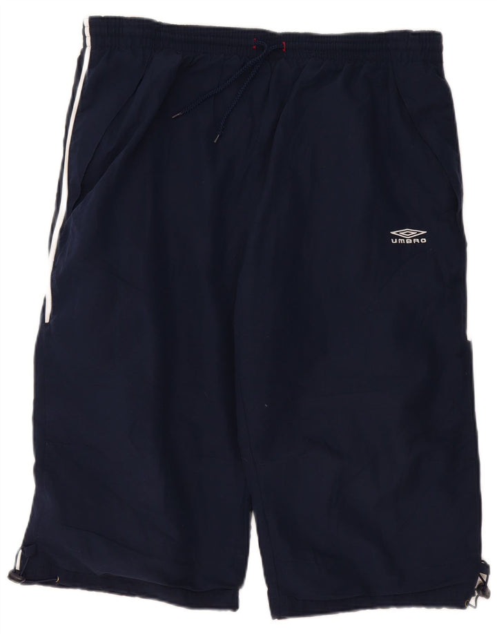 Pantaloncini sportivi Umbro da donna con grafica Bermuda UK 16 Large in poliestere blu navy