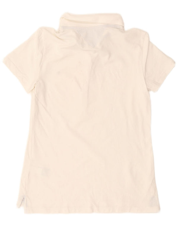 Polo da donna vestibilità ampia Tommy Hilfiger UK 6 XS cotone bianco