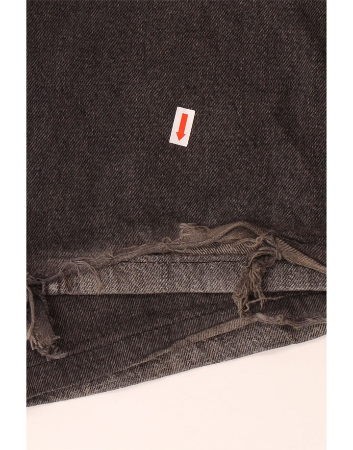 ZARA Womens Straight Jeans EU 40 Medium W30 L32 Black Colourblock Cotton