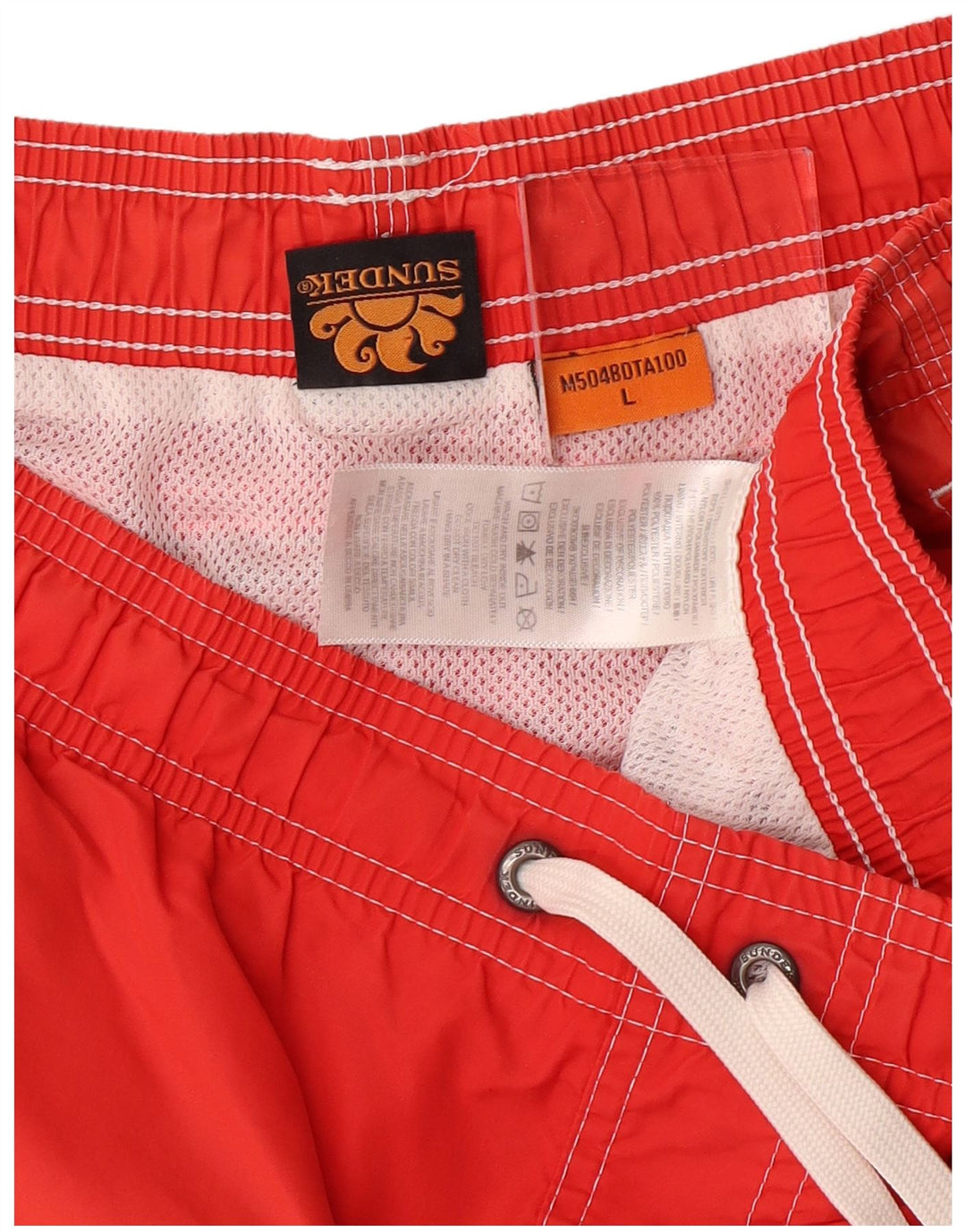 Pantaloncini da bagno grafici da uomo Sundek grandi in nylon rosso