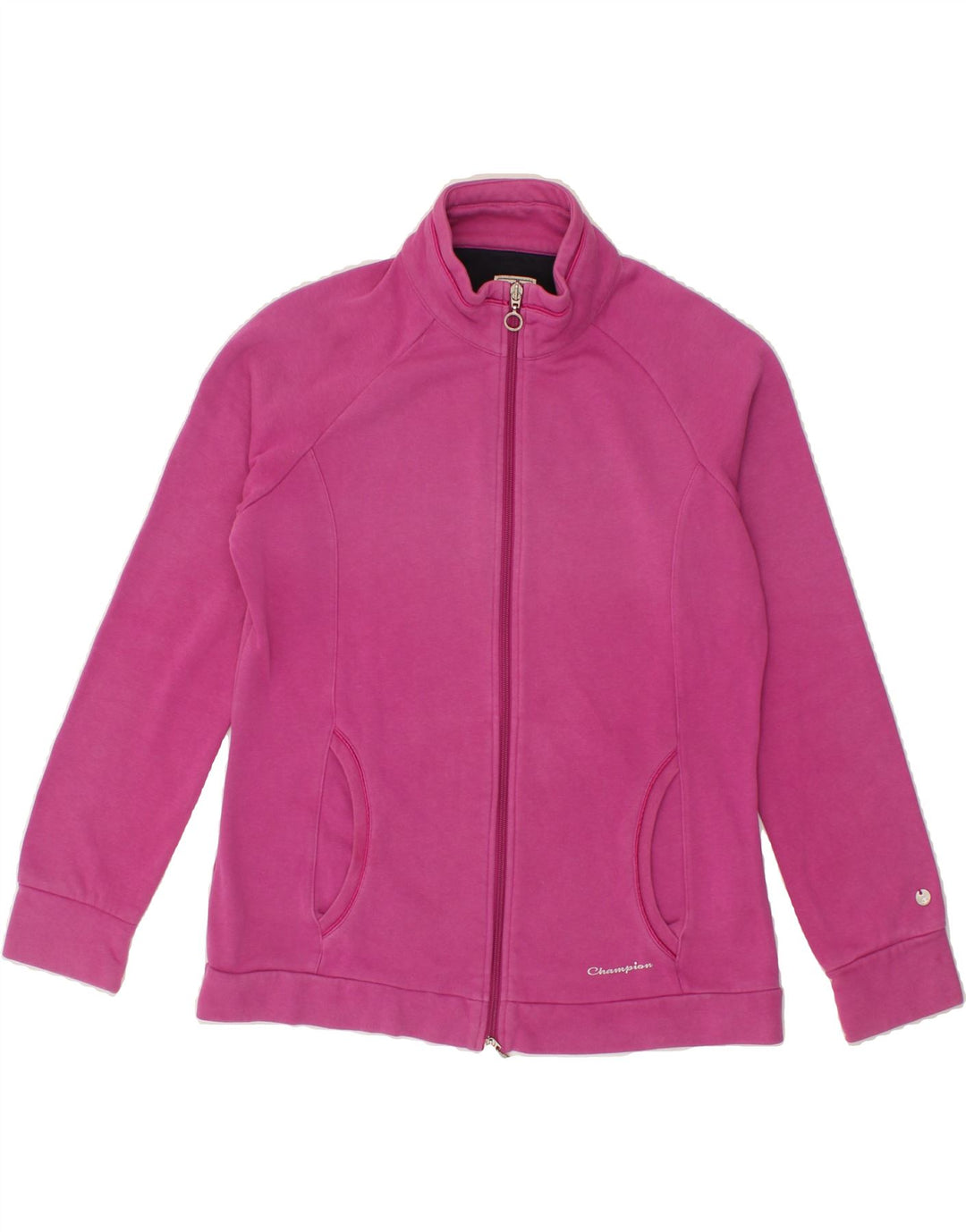 CHAMPION Womens Tracksuit Top Jacket UK 14 Medium Pink Cotton Vintage Champion and Second-Hand Champion from Messina Hembry 
