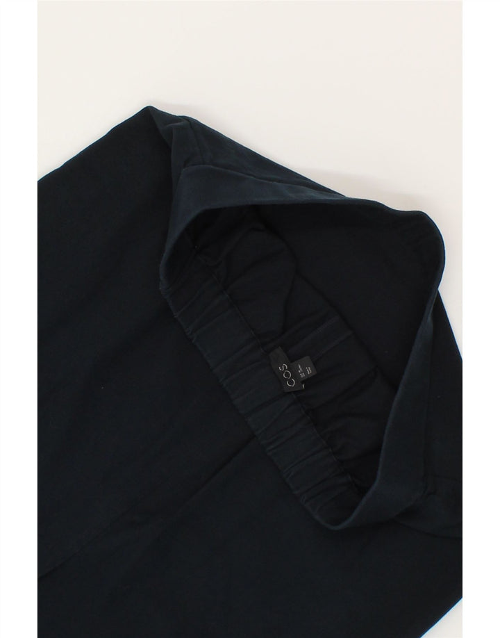 COS Womens Straight Skirt EU 40 Medium W30 Navy Blue Cotton Vintage Cos and Second-Hand Cos from Messina Hembry 