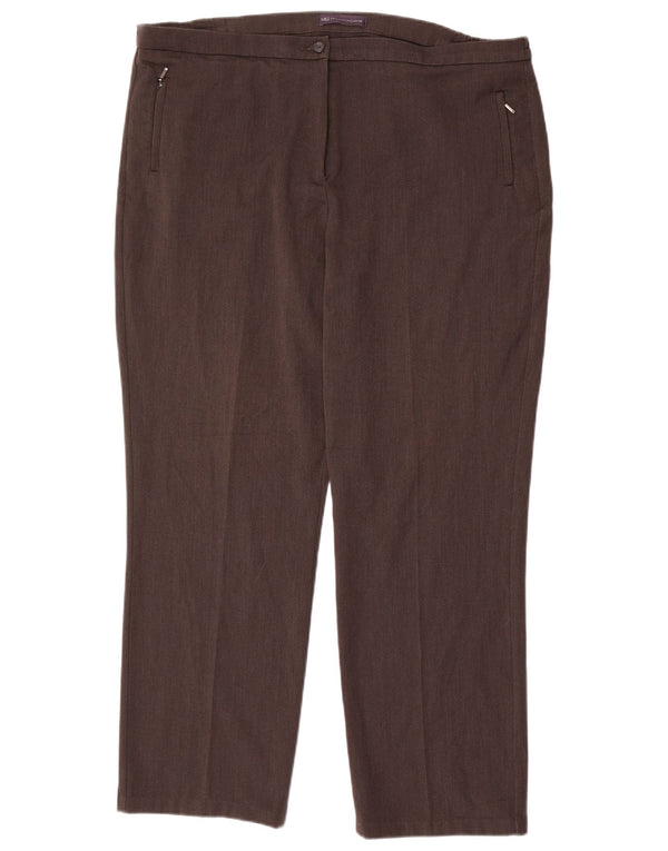 Pantaloni casual slim da donna Marks & Spencer UK 18 XL W38 L29 Poliestere grigio