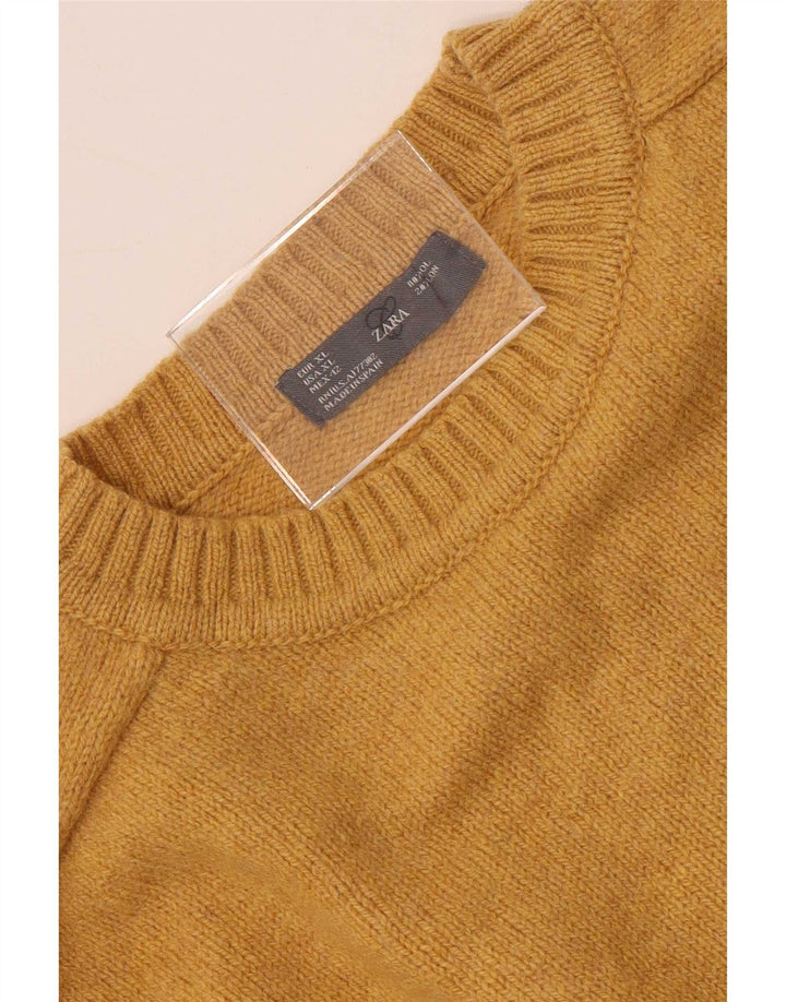 Maglione maglione girocollo da uomo Zara XL in lana gialla