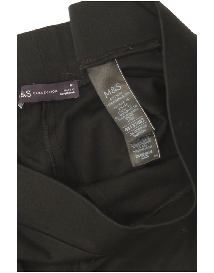 Leggings corti da donna Marks & Spencer UK 16 grande viscosa nera