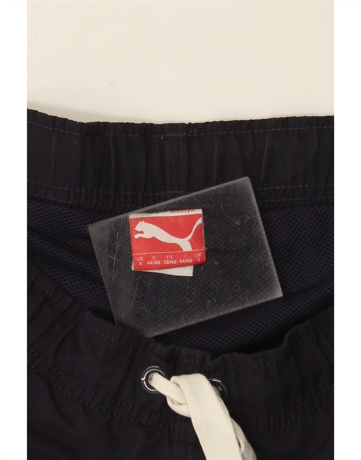Pantaloncini sportivi con grafica PUMA da uomo piccoli in cotone blu navy