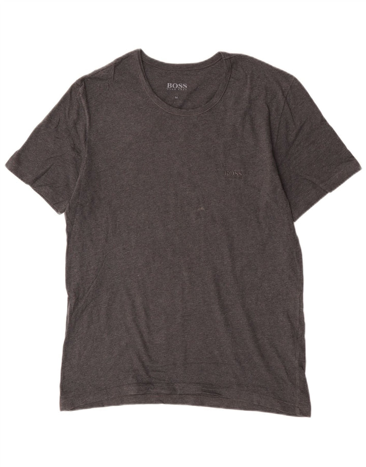 T-shirt da uomo Hugo Boss Top in cotone grigio medio