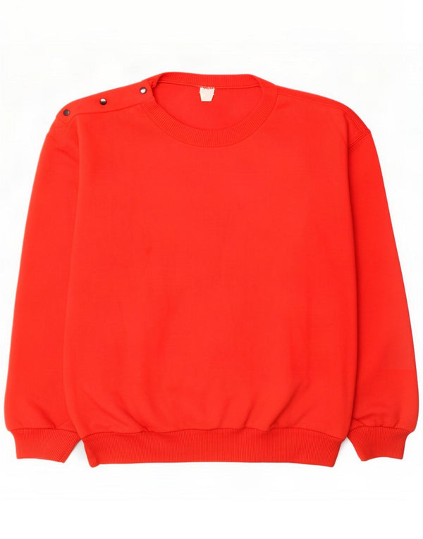 Maglione vintage da uomo girocollo girocollo grande acrilico rosso