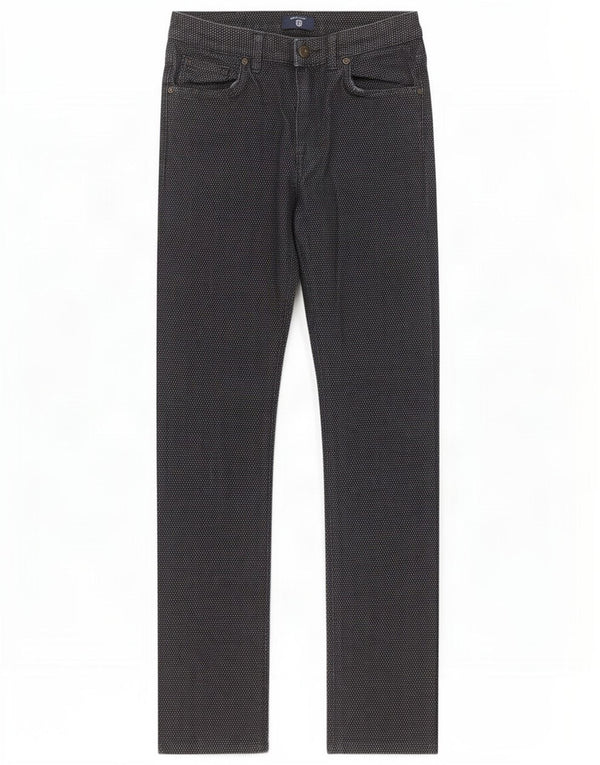 Pantaloni casual slim da donna Gant W26 L29 cotone maculato blu navy