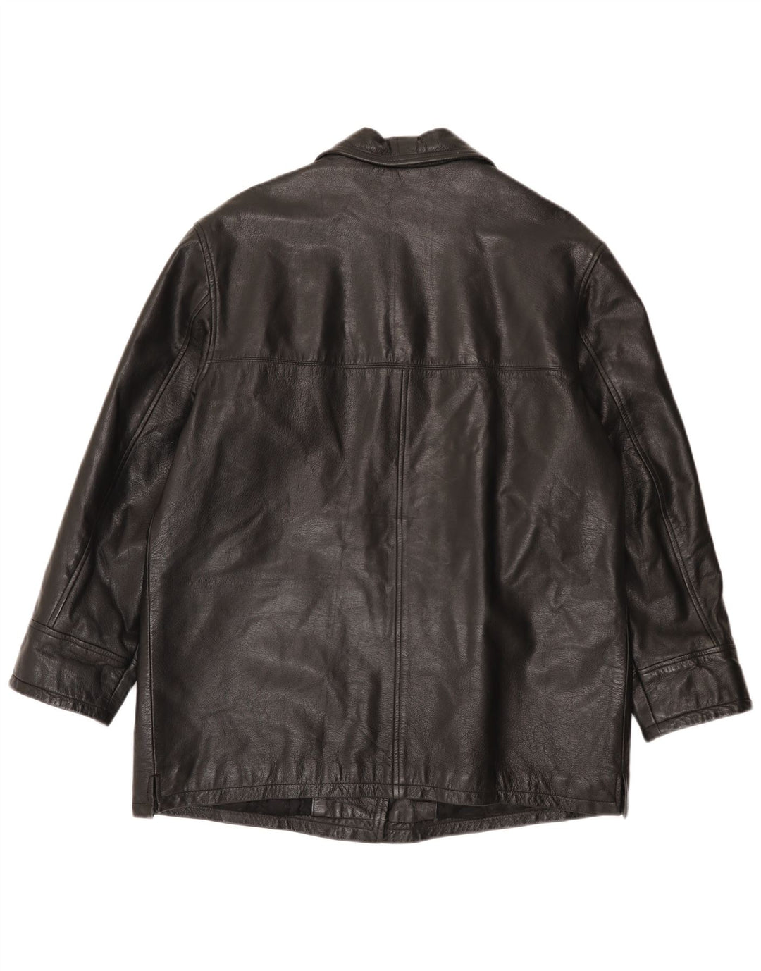 Cappotto in pelle vintage da donna IT 48 XL Nero