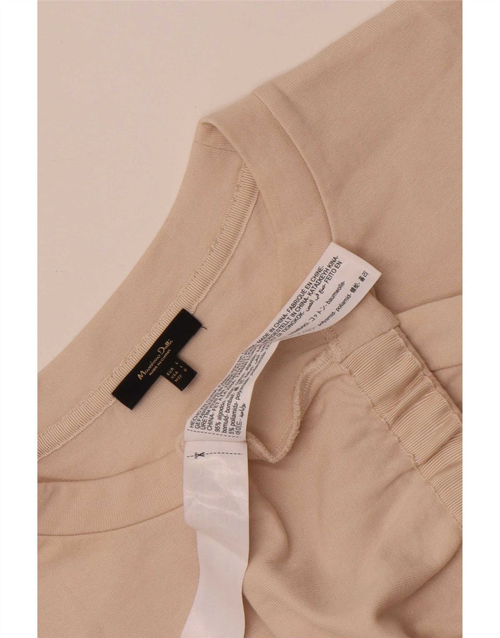 T-shirt da donna Massimo Dutti Top UK 16 grande cotone beige