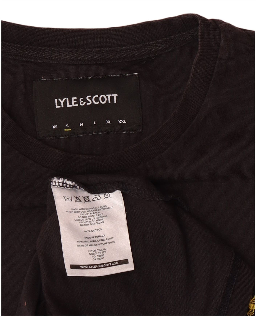 LYLE & SCOTT Mens T-Shirt Top Small Brown Cotton