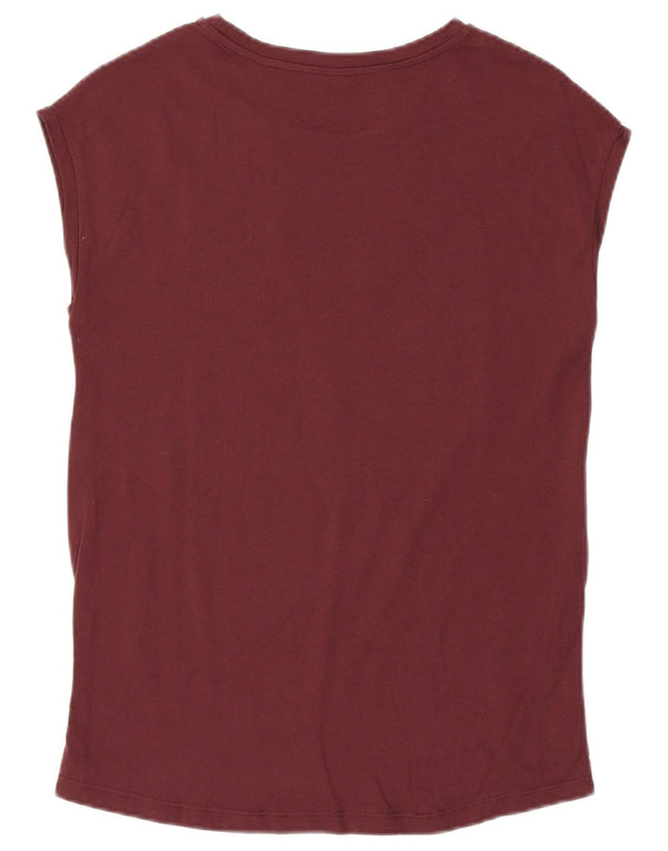Maglietta grafica da donna Calvin Klein Top UK 6 XS Bordeaux