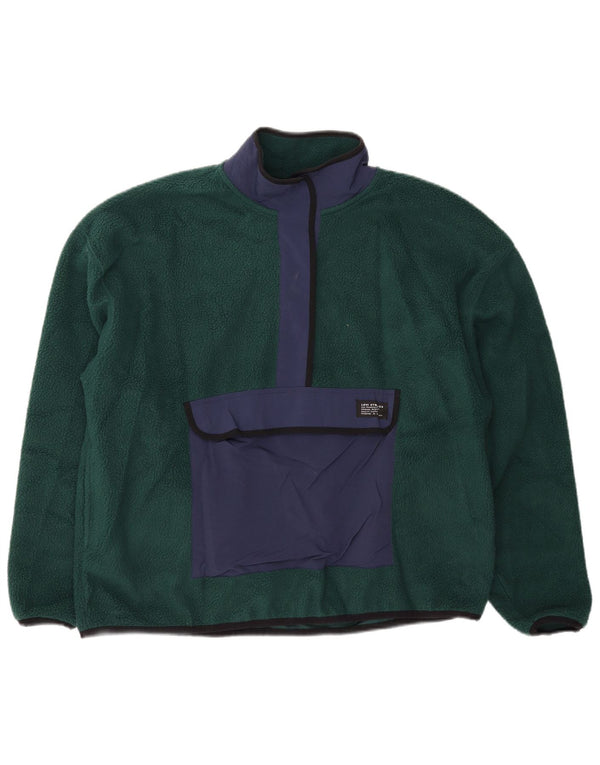 Maglione in pile oversize da donna Levi's UK 14 Colorblock verde medio
