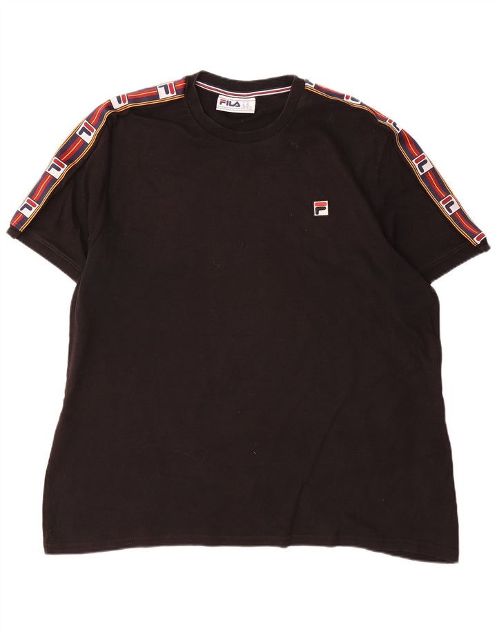 T-shirt grafica da uomo Fila Top 2XL cotone nero