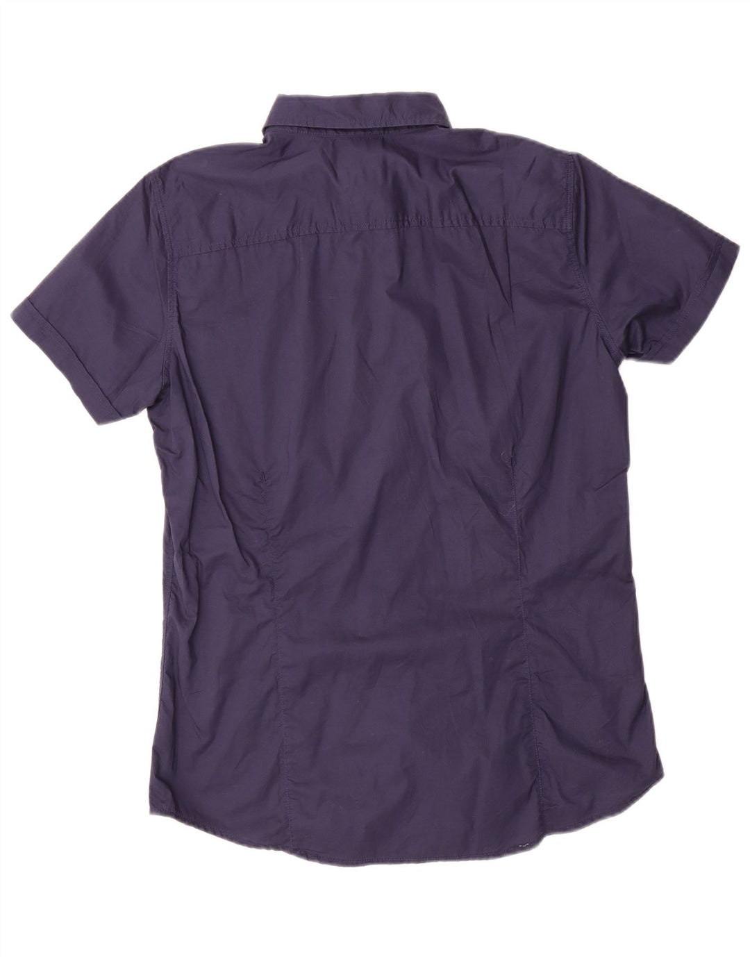 Camicia slim fit da uomo a maniche corte Sisley blu navy medio