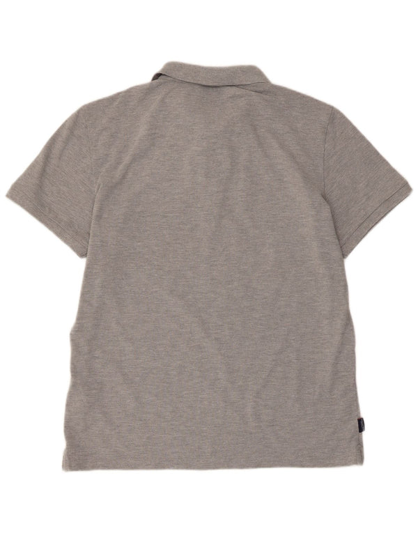Polo da uomo SUPERDRY XL in cotone chiazzato grigio