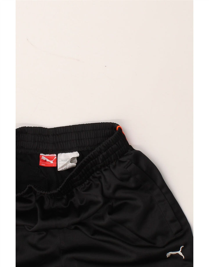 PUMA Boys Graphic Tracksuit Trousers 11-12 Years Large Black Polyester Vintage Puma and Second-Hand Puma from Messina Hembry 