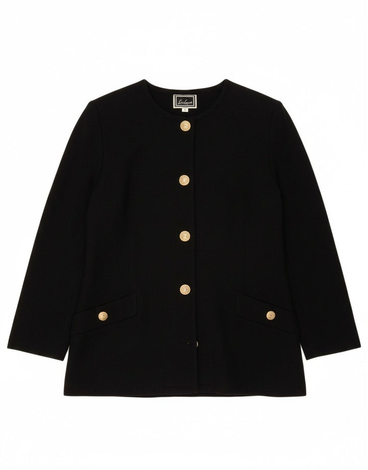 Giacca blazer a 5 bottoni da donna Luisa Spagnoli UK 12 media nera