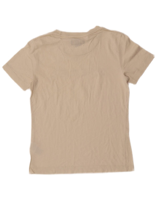 T-shirt grafica da donna Diesel Top UK 12 cotone bianco sporco medio