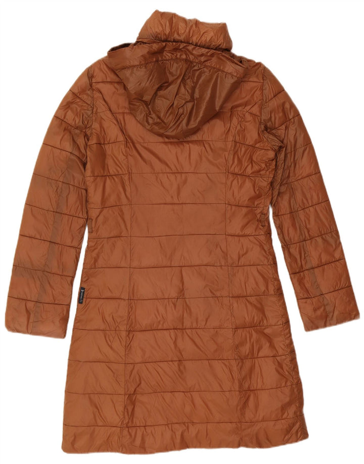 Cappotto imbottito con cappuccio da donna Armani Jeans US 8 poliammide marrone medio