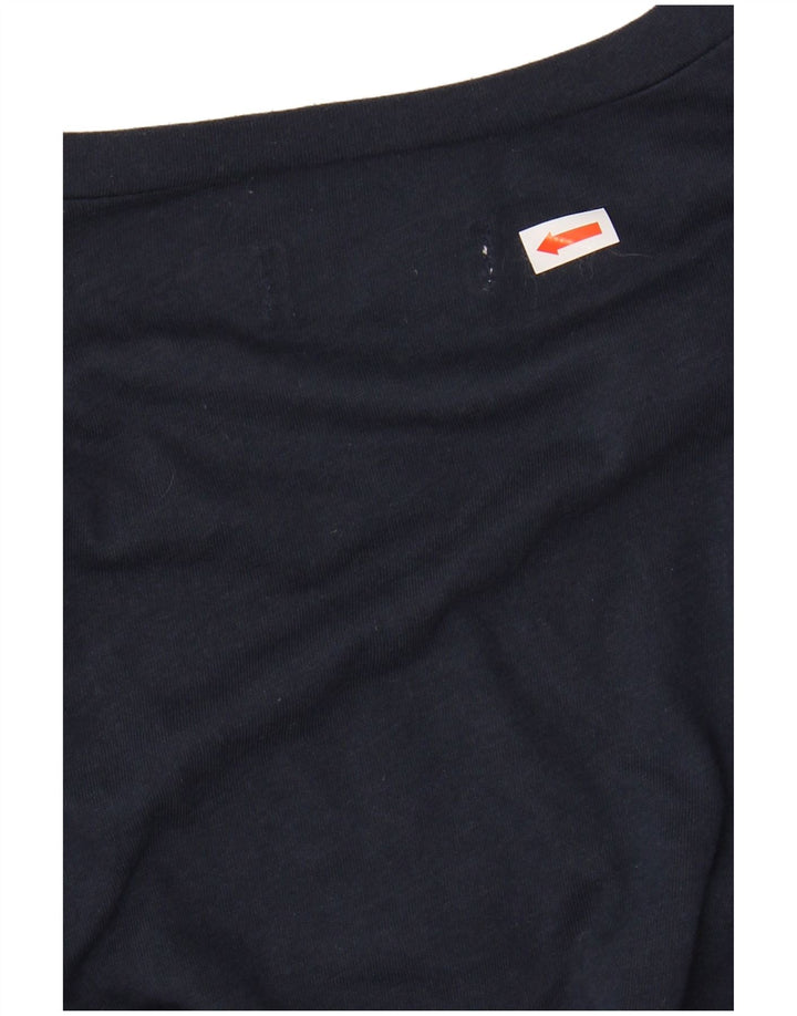 T-shirt grafica da donna HOLLISTER Top UK 6 XS blu navy cotone