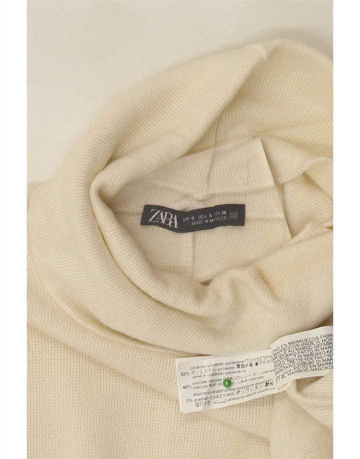 Abito maglione Zara da donna UK 10 piccolo poliestere beige