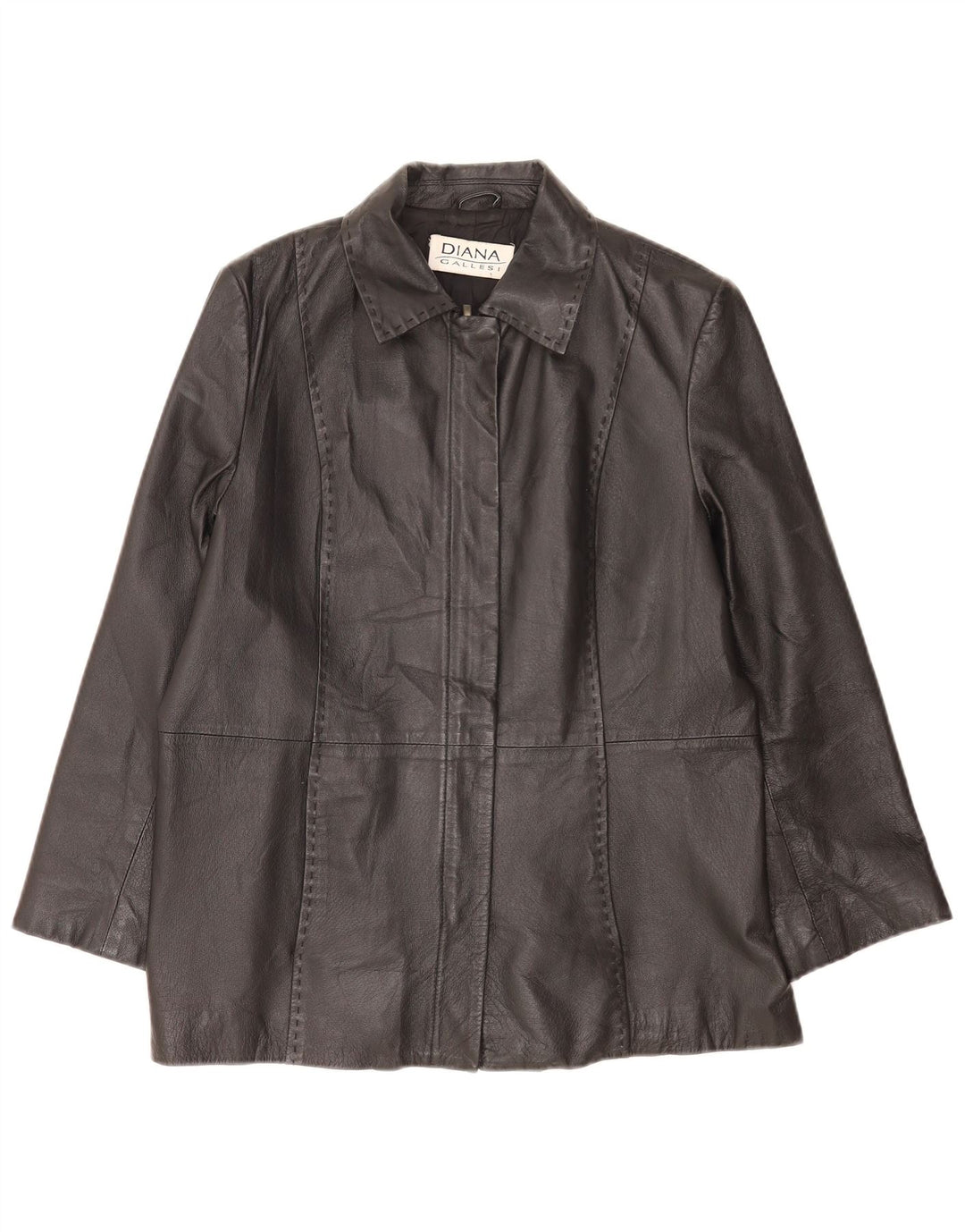 Giacca in pelle da donna Diana Gallesi UK 14 grande nera