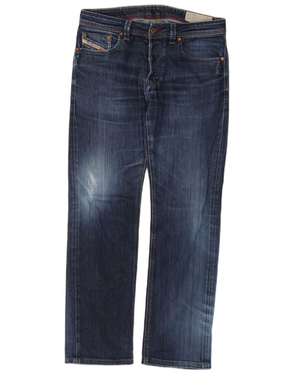 DIESEL Jeans dritti effetto consumato D-Strukt da uomo W32 L31 cotone blu