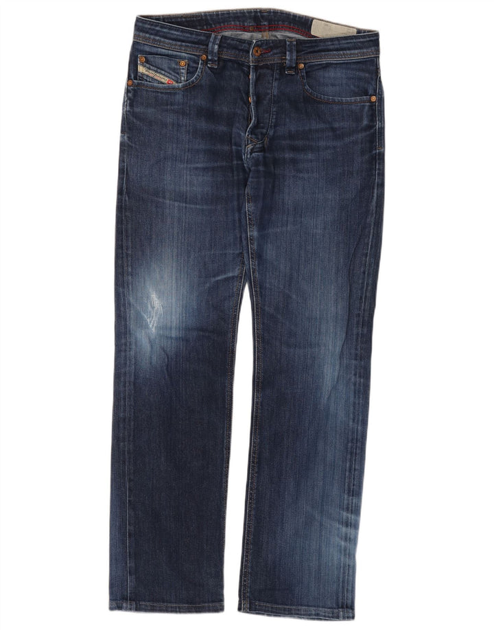 DIESEL Jeans dritti effetto consumato D-Strukt da uomo W32 L31 cotone blu