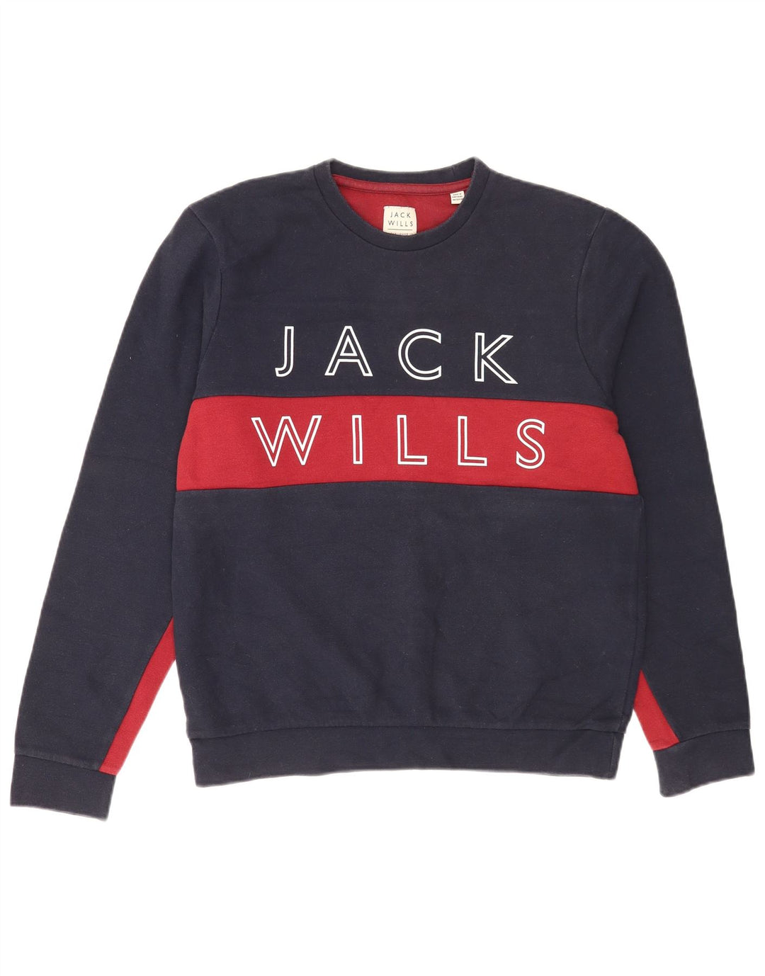 Felpa grafica da uomo Jack Wills Maglione grande color block blu navy