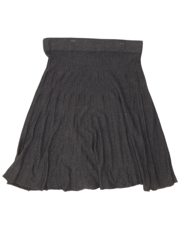 Gonna a trapezio a vita alta da donna Marks & Spencer UK 16 grande W38 grigia