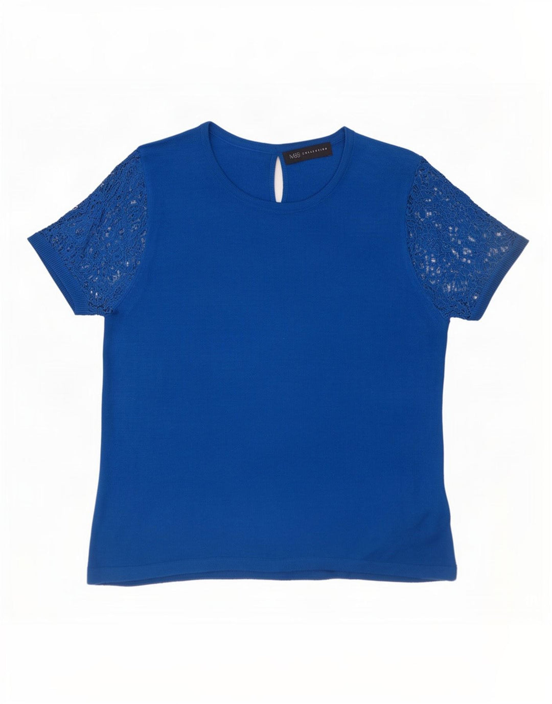 Top camicetta da donna Marks & Spencer UK 12 Acrilico floreale blu medio