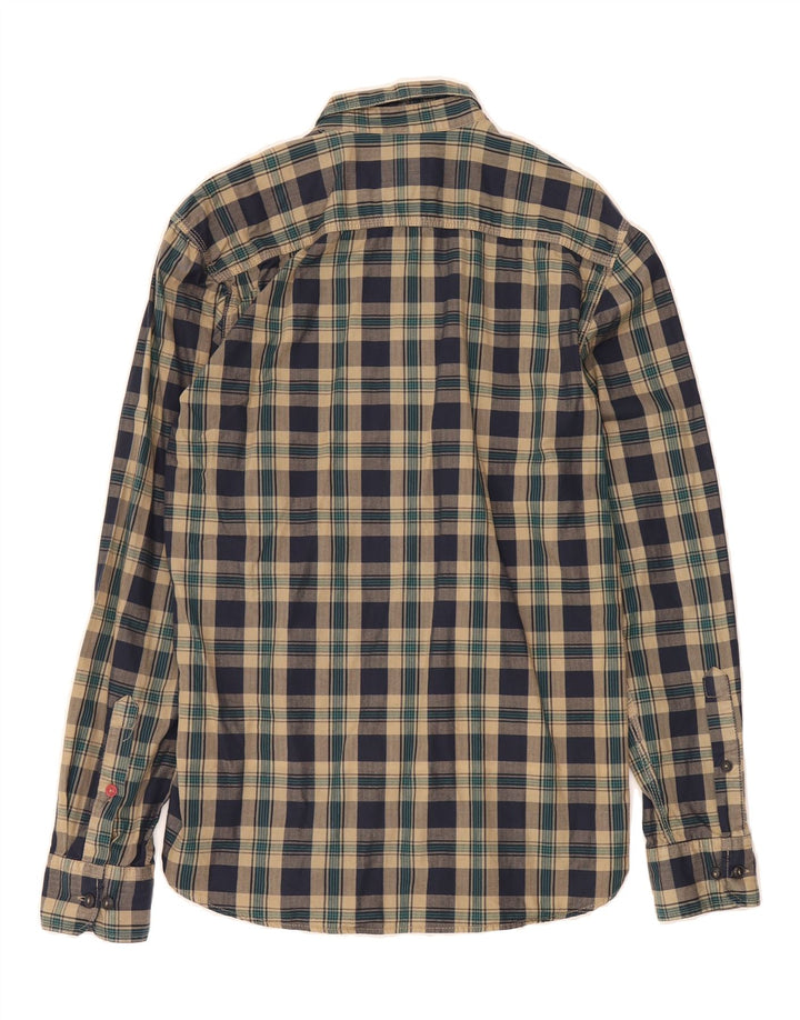 JACK & JONES Mens Flannel Shirt Large Navy Blue Check Cotton Vintage Jack & Jones and Second-Hand Jack & Jones from Messina Hembry 