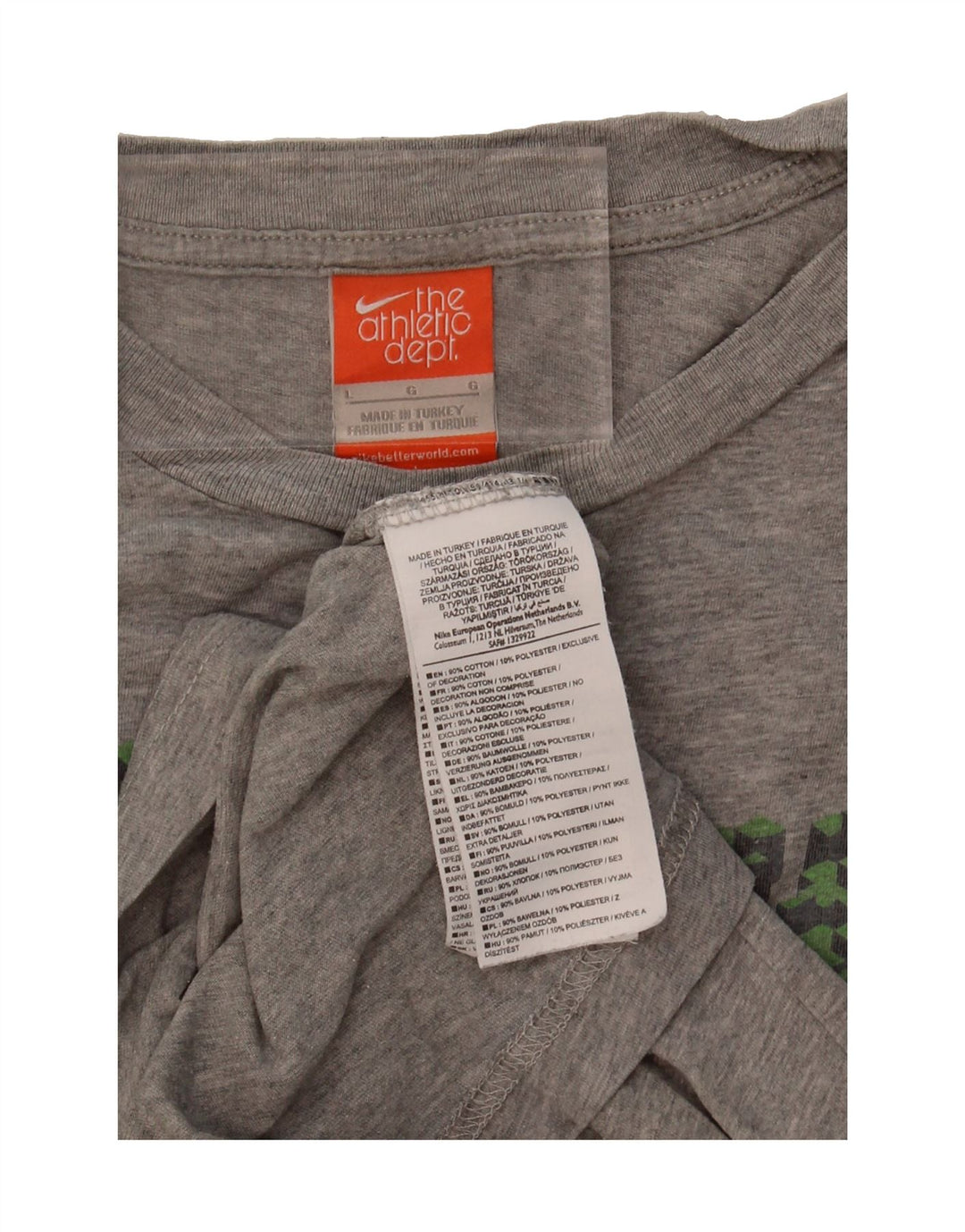 NIKE Mens Graphic T-Shirt Top Large Grey Cotton Vintage Nike and Second-Hand Nike from Messina Hembry 