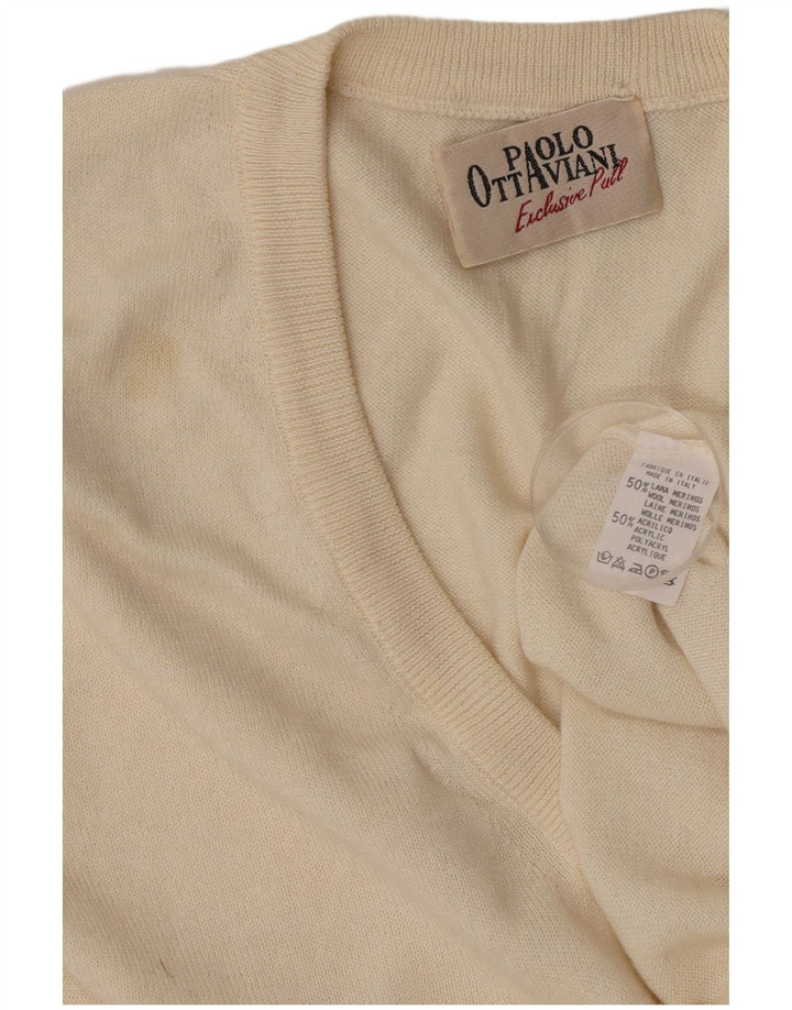 Paolo Ottaviani Canottiera Canotta Uomo Beige Medio Lana Merino