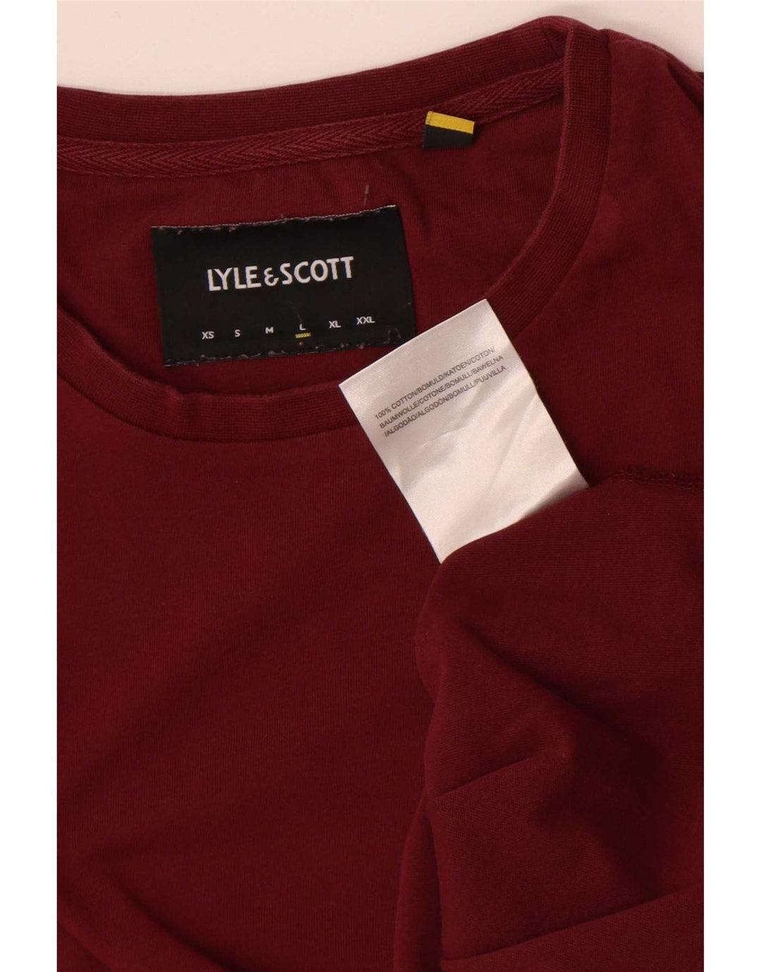 T-shirt da uomo Lyle & Scott Top grande in cotone bordeaux