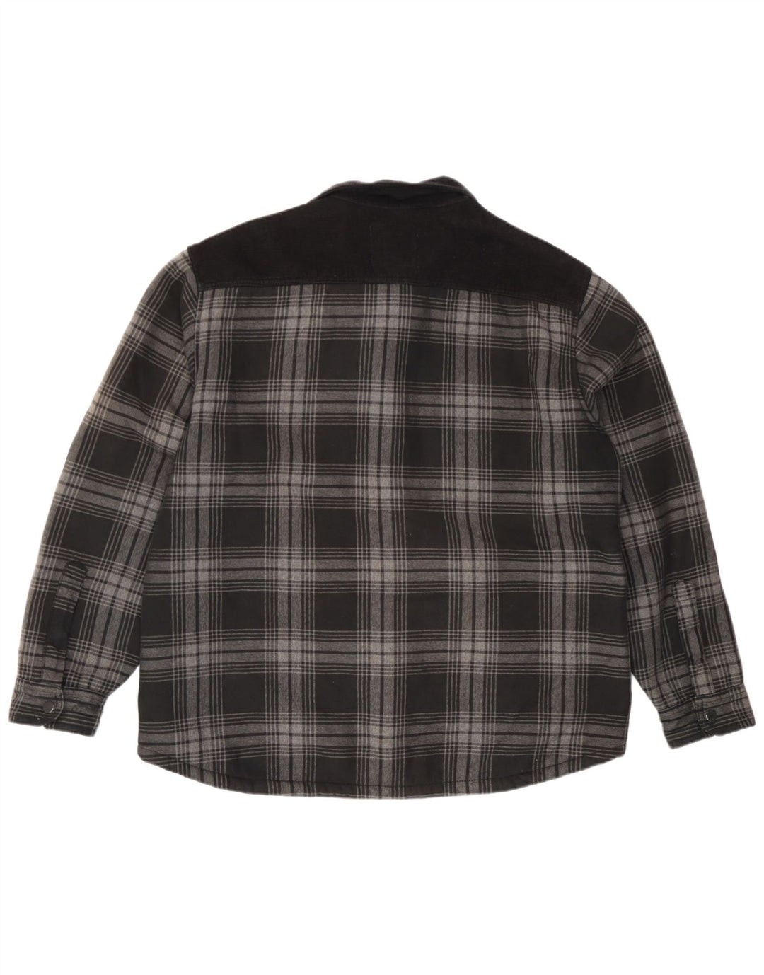 Marks & Spencer Camicia da uomo in flanella da boscaiolo grande in cotone a quadri grigi